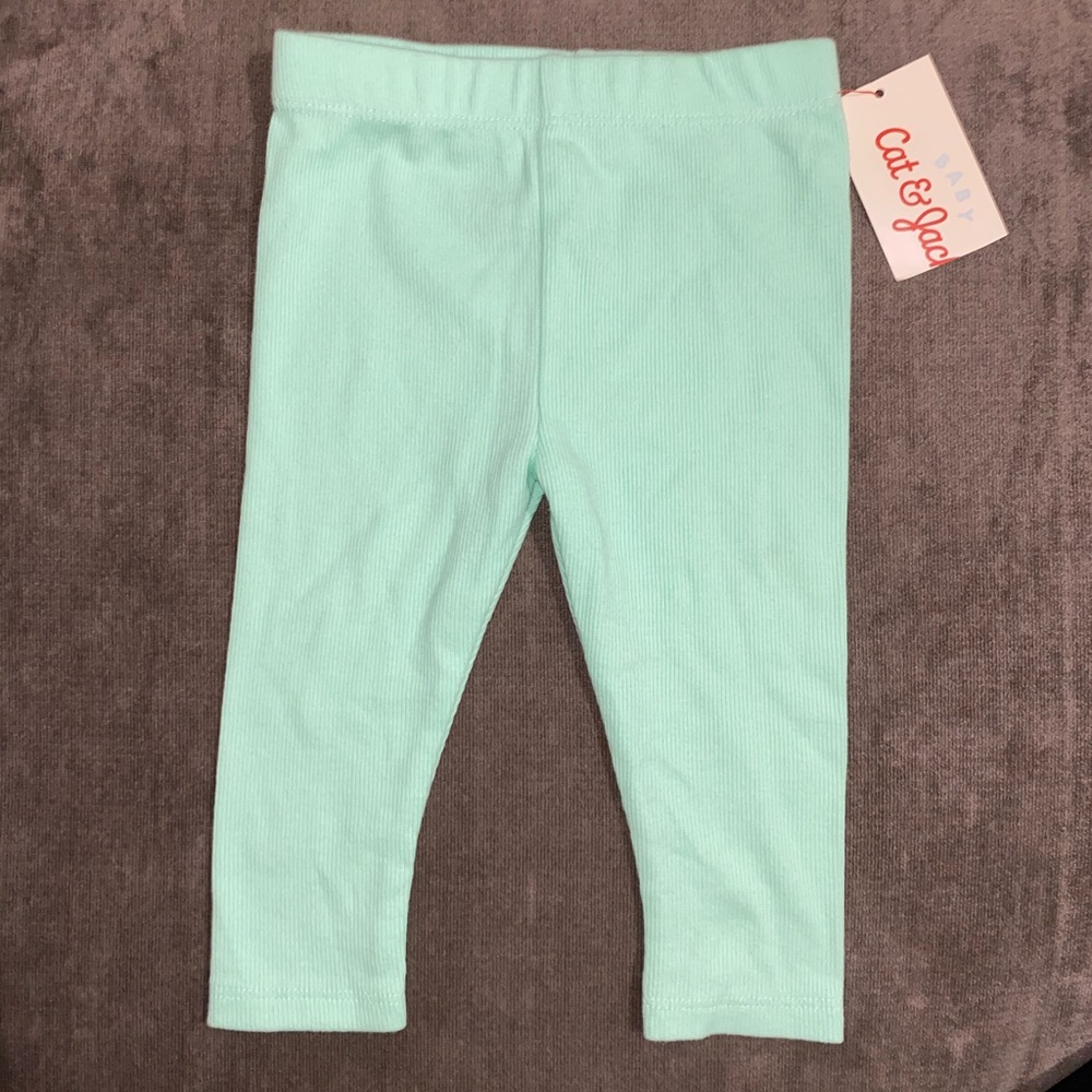 Mint green ribbed leggings